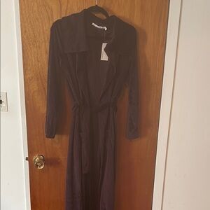 Elegant Dark Purple Long Robe. Size M. Cotton. New with tag